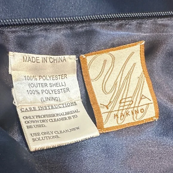 YSA MAKINO Elegant Navy Strapless Beaded Evening Gown Size 4/6 - Picture 16 of 16